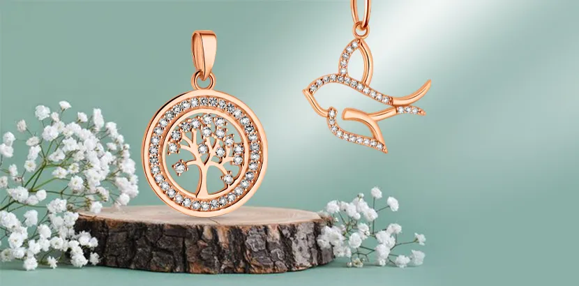 золотые кулоны с фианитами СЮФ