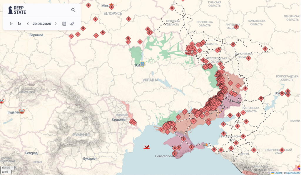 Карта бойових дій в Україні - DeepState